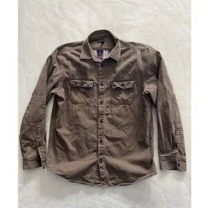 Men's Casual Long-Sleeve Button-Up Shirt - Brown
